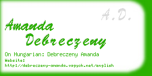amanda debreczeny business card